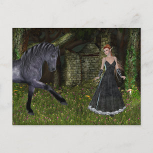 'Old Friends' ~ Eine Elf & Black Horse Series Postkarte