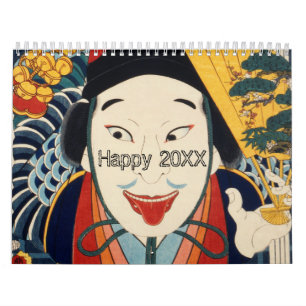 Old Funny farbenfroher Vintager japanischer Schaus Kalender