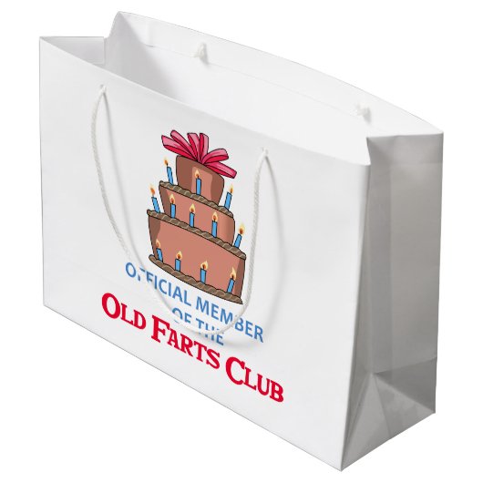 Old Furzen Club Große Geschenktüte (Rückseite Schrägansicht)