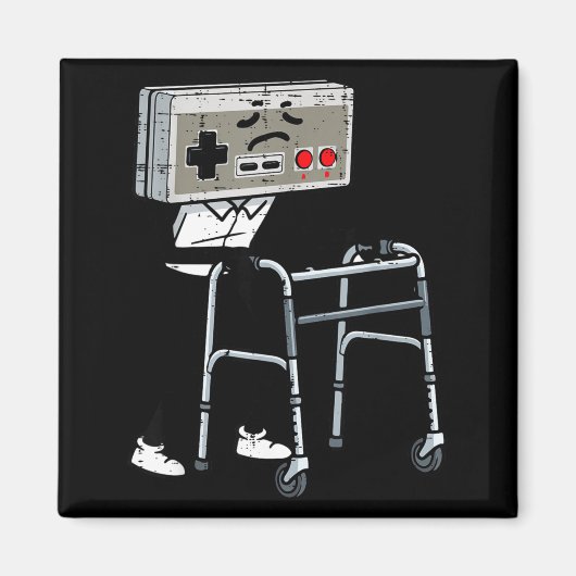 Old Gaming Controller Walker Funny Gamer Men Women Magnet (Vorne)