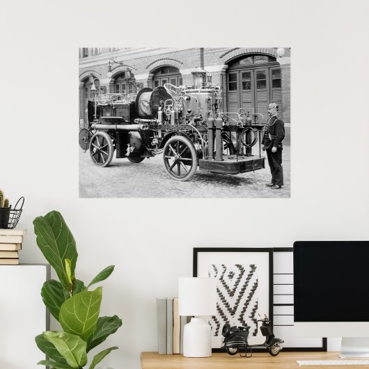 Old German Fire Engine, early 1900s Poster (Heimbüro)