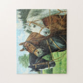 Old German Horse Oil Painting Portrait from 1924 Puzzle (Vertikal)