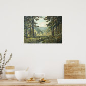 Old German Oil Painting – Forest Erzgebirge  1905 Poster (Küche)