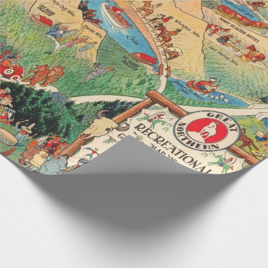 Old Glacier National Park Map (1925) Geschenkpapier (Ecke)