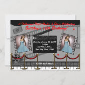 Old Glamour Hollywood Red Teppich Movie Einladung (Vorderseite)