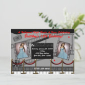 Old Glamour Hollywood Red Teppich Movie Einladung (Stehend Vorderseite)