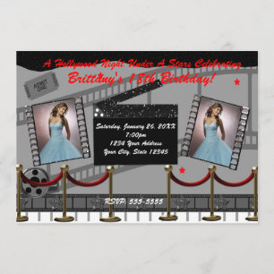 Old Glamour Hollywood Red Teppich Movie Einladung