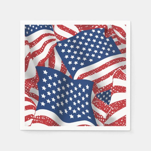Old Glory All American - USA Flag - 4. Juli Serviette (Vorderseite)