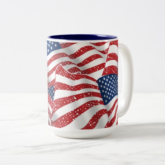 Old Glory All American - USA Flag Patroit Zweifarbige Tasse (VorderseiteRechts)