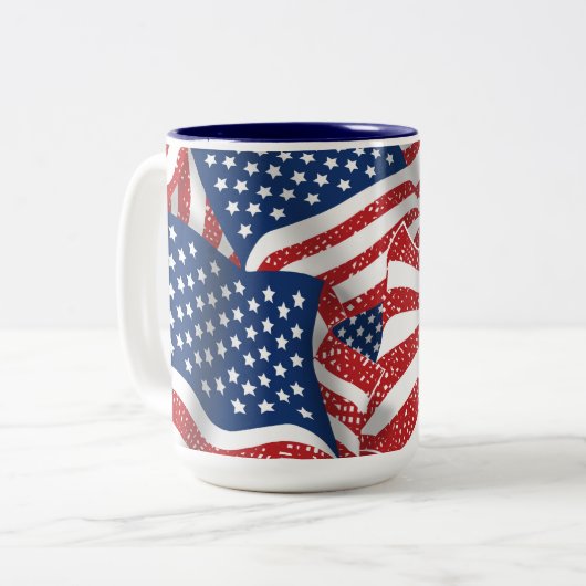 Old Glory All American - USA Flag Patroit Zweifarbige Tasse (Vorderseite Links)