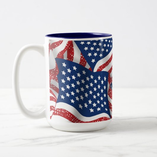 Old Glory All American - USA Flag Patroit Zweifarbige Tasse (Links)