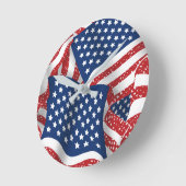Old Glory All American - USA Flag Runde Wanduhr (Winkel)
