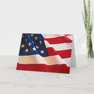 Old Glory American Flag Ripples Karte