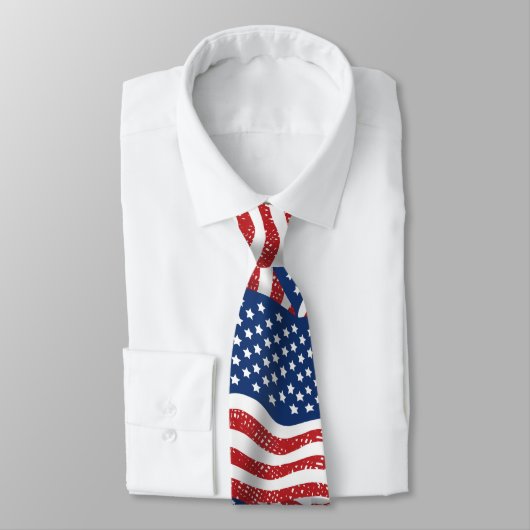 Old Glory American U.S.A Flags Pattern Neck Tie Krawatte (Gebunden)