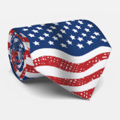 Old Glory American U.S.A Flags Pattern Neck Tie Krawatte (Gerollt)