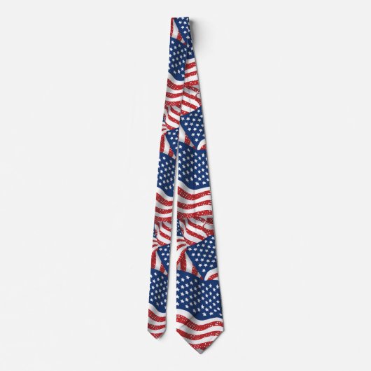 Old Glory American U.S.A Flags Pattern Neck Tie Krawatte (Rückseite)