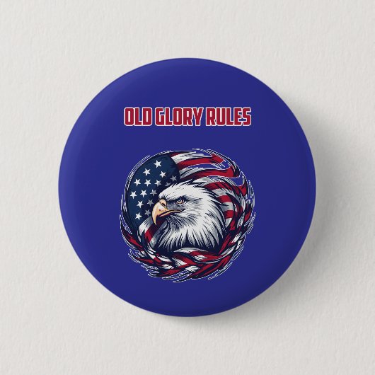 Old Glory beherrscht patriotisches Design der amer Button (Vorderseite)