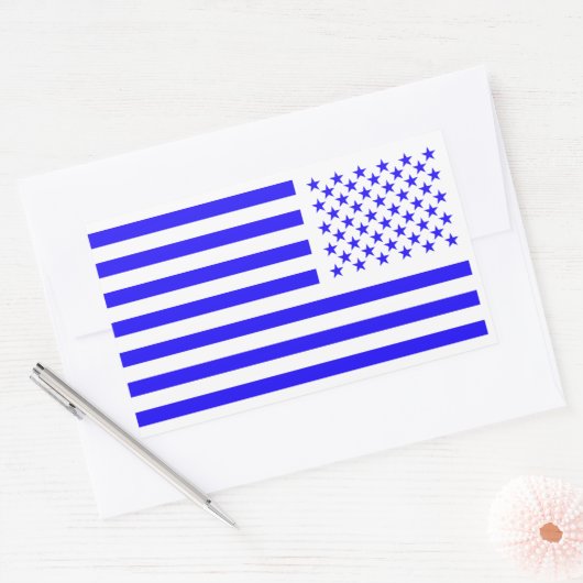 Old Glory Blue  Rechteckiger Aufkleber (Umschlag)