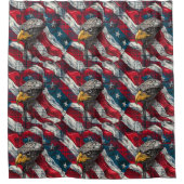 Old Glory Curtain Eagle Accent for July Fourth Duschvorhang (Vorderseite)