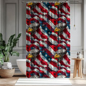 Old Glory Curtain Eagle Accent for July Fourth Duschvorhang