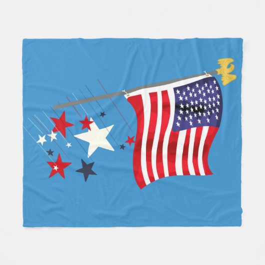 Old Glory Fleece Blanket (Vorderseite (Horizontal))