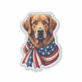 Old Glory Golden Retriever Vintage-Shirt 2 Aufkleber (Vorderseite)