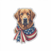 Old Glory Golden Retriever Vintage Shirt 2 Aufkleber (Vorderseite)