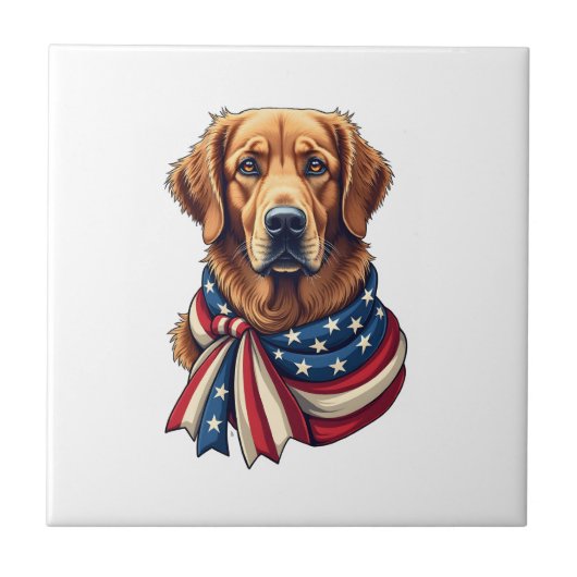 Old Glory Golden Retriever Vintage-Shirt 2 Fliese (Vorderseite)