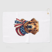 Old Glory Golden Retriever Vintage-Shirt 2 Golfhandtuch (Horizontal)
