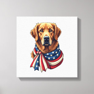 Old Glory Golden Retriever Vintage-Shirt 2 Leinwanddruck