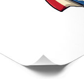 Old Glory Golden Retriever Vintage-Shirt 2 Poster (Ecke)