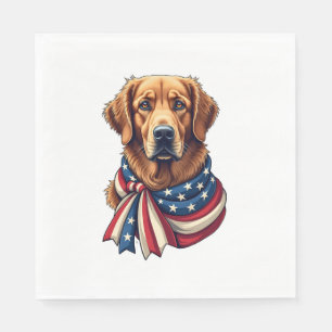 Old Glory Golden Retriever Vintage-Shirt 2 Serviette
