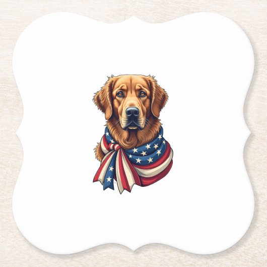 Old Glory Golden Retriever Vintage-Shirt 2 Untersetzer (Vorderseite)