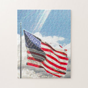 Old Glory oder die US Flagge American Flag. Puzzle