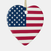 Old Glory Personalisiert Message USA Herz Keramik Ornament (Rechts)