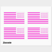 Old Glory Pink  Rechteckiger Aufkleber (Blatt)
