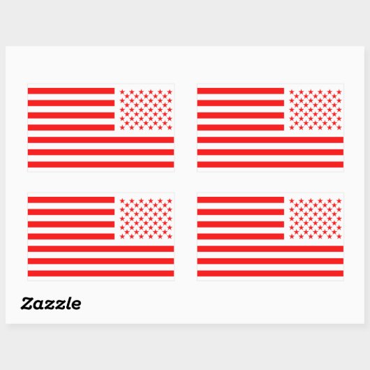 Old Glory Red  Rechteckiger Aufkleber (Blatt)