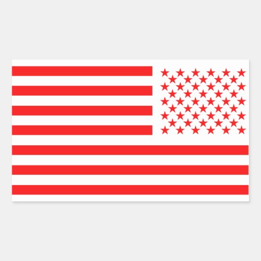 Old Glory Rot Rechteckiger Aufkleber (Vorderseite)