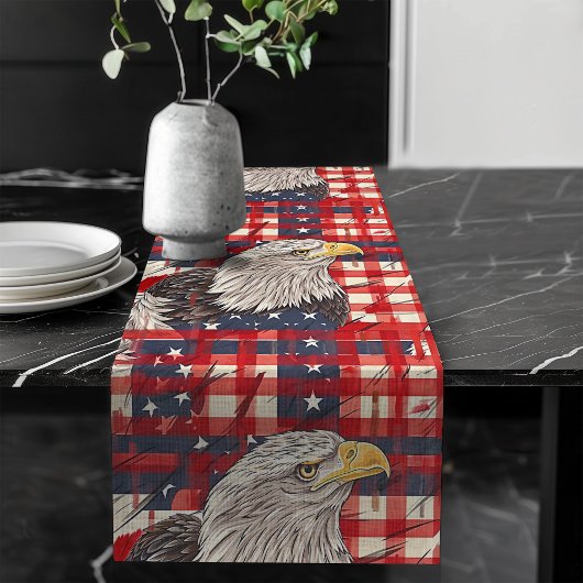 Old Glory Runner Eagle Pride zur Feier Großer Tischläufer
