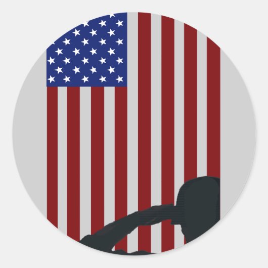 Old Glory Salute Runder Aufkleber (Vorderseite)