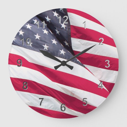 Old Glory....The American Flag. Große Wanduhr (Vorderseite)