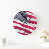 Old Glory....The American Flag. Große Wanduhr (Zuhause)