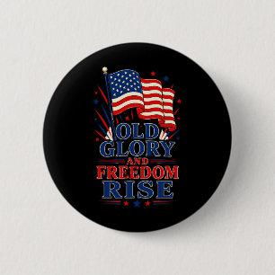 Old Glory und Dom erheben sich patriotisch Button