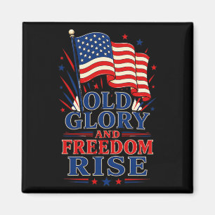 Old Glory und Dom erheben sich patriotisch Magnet