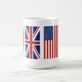 Old Glory und Union Jack Flags. Kaffeetasse (Mittel)