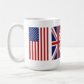 Old Glory und Union Jack Flags. Kaffeetasse (Links)