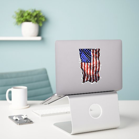 Old Glory USA Aufkleber (Laptop auf Schreibtisch)
