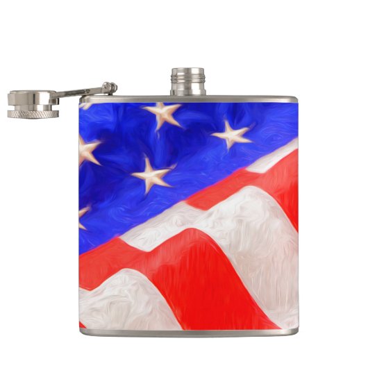 Old Glory Vinyl ummantelte Flasche, 6 oz. Flachmann (Geöffnet)