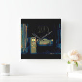 Old GMC Farm Truck Quadratische Wanduhr (Zuhause)