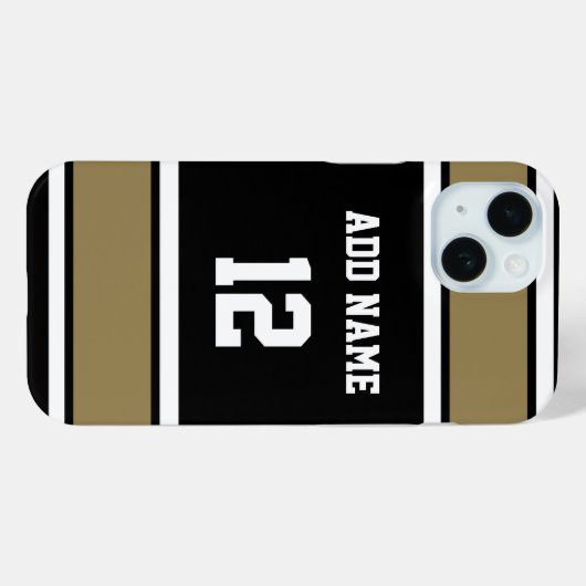 Old Gold Black and White Sports Strip Case-Mate iPhone Hülle (Rückseite (Horizontal))